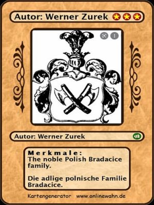 cover image of The noble Polish Bradacice family. Die adlige polnische Familie Bradacice.
